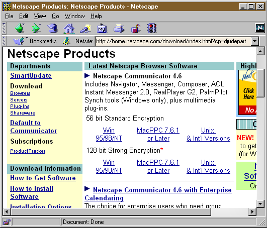 netscape web site